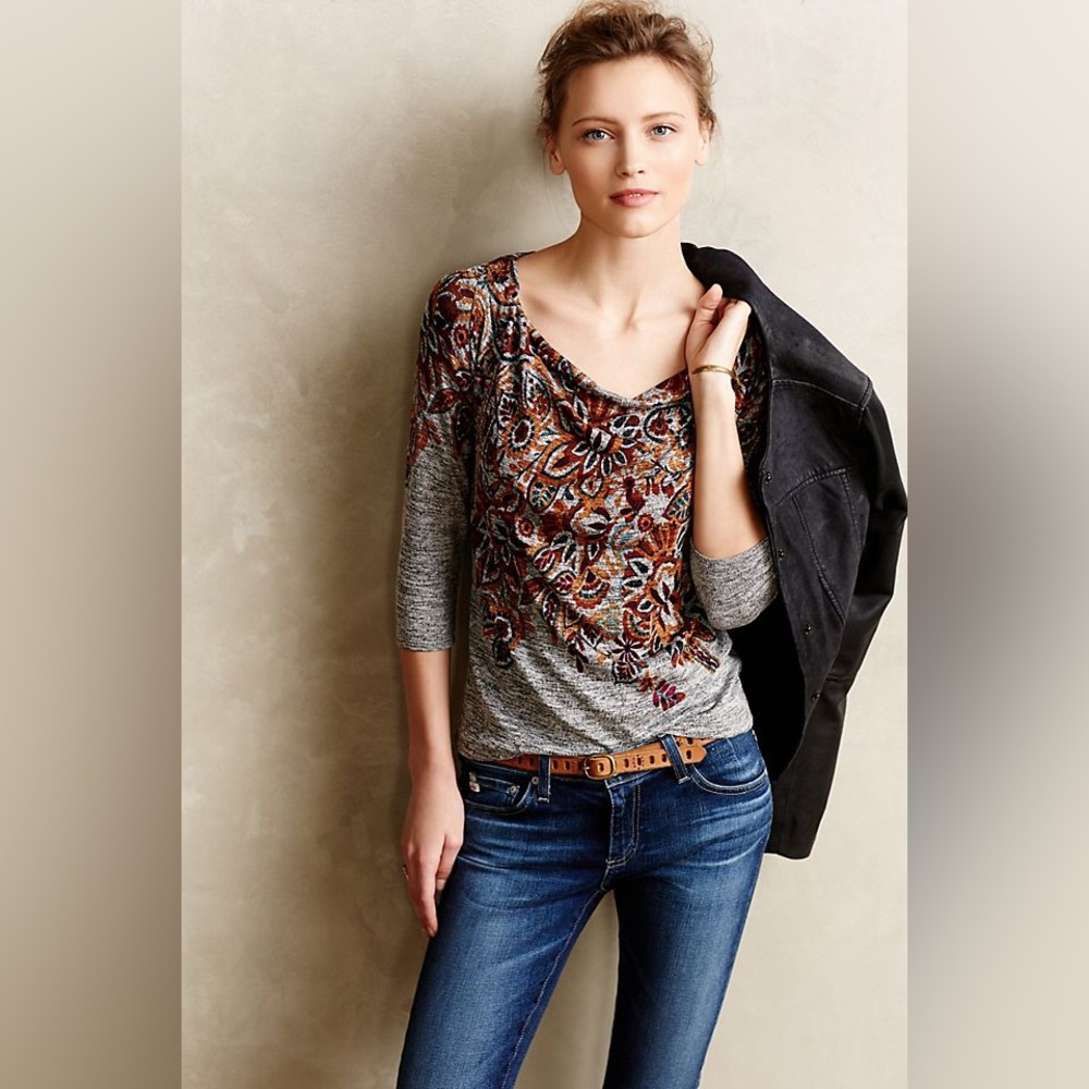 Anthropologie Postmark Jacaranda Top